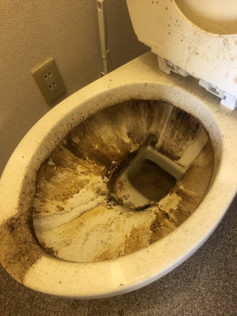 東京都東村山市 トイレクリーニング, 尿石除去, 水垢, 防臭抗菌, ハウスクリーニング 作業前