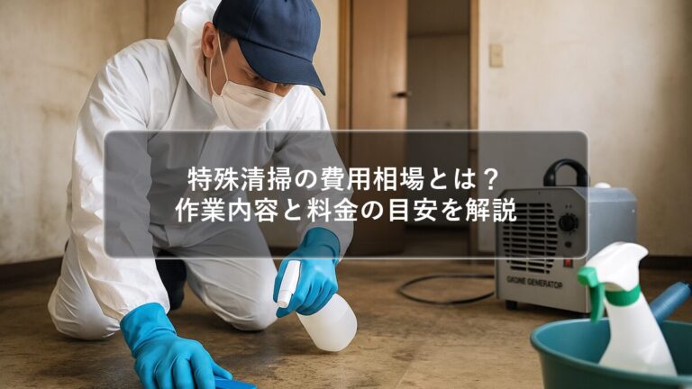特殊清掃はいくらかかる？費用相場・追加料金・実例をわかりやすく解説