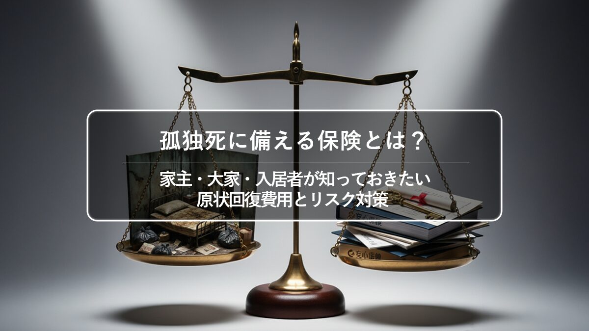 孤独死に備える保険とは？家主・大家・入居者が知っておくべき原状回復費用とリスク対策